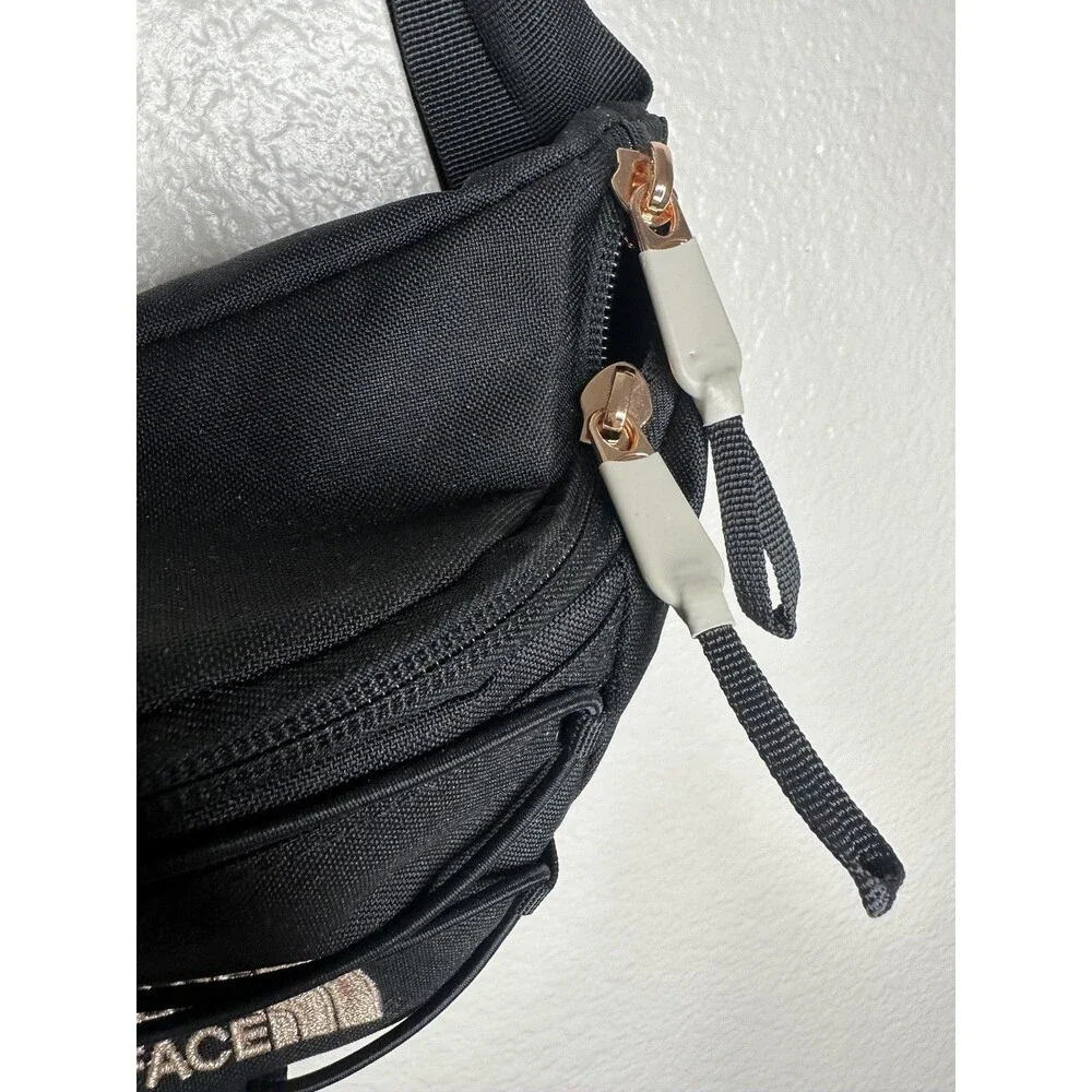 The North Face Belt Bag Mens Small Black Canvas Fanny Pack Zip Pockets Travel